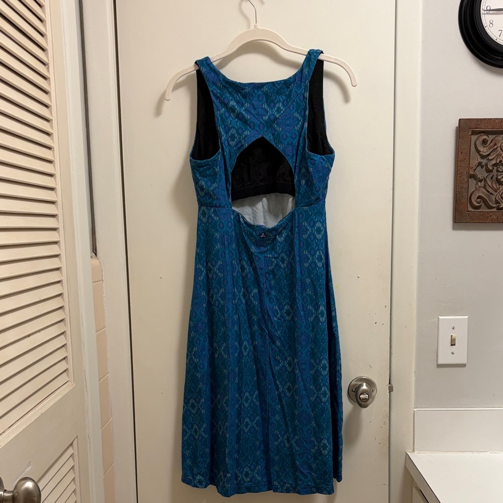 PrAna Teal Patterned Midi Dress - Picture 3 of 5